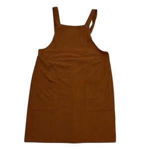 Brown Corduroy Overall Dress